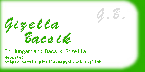 gizella bacsik business card